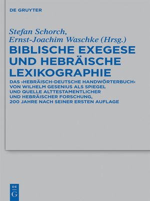 cover image of Biblische Exegese und hebräische Lexikographie